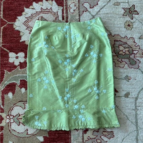 Vintage Green and Blue Nanette Lepore Midi skirt - Picture 4 of 8